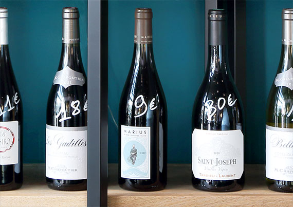 <b>Les Vins de notre carte à prix caviste à emporter</b>